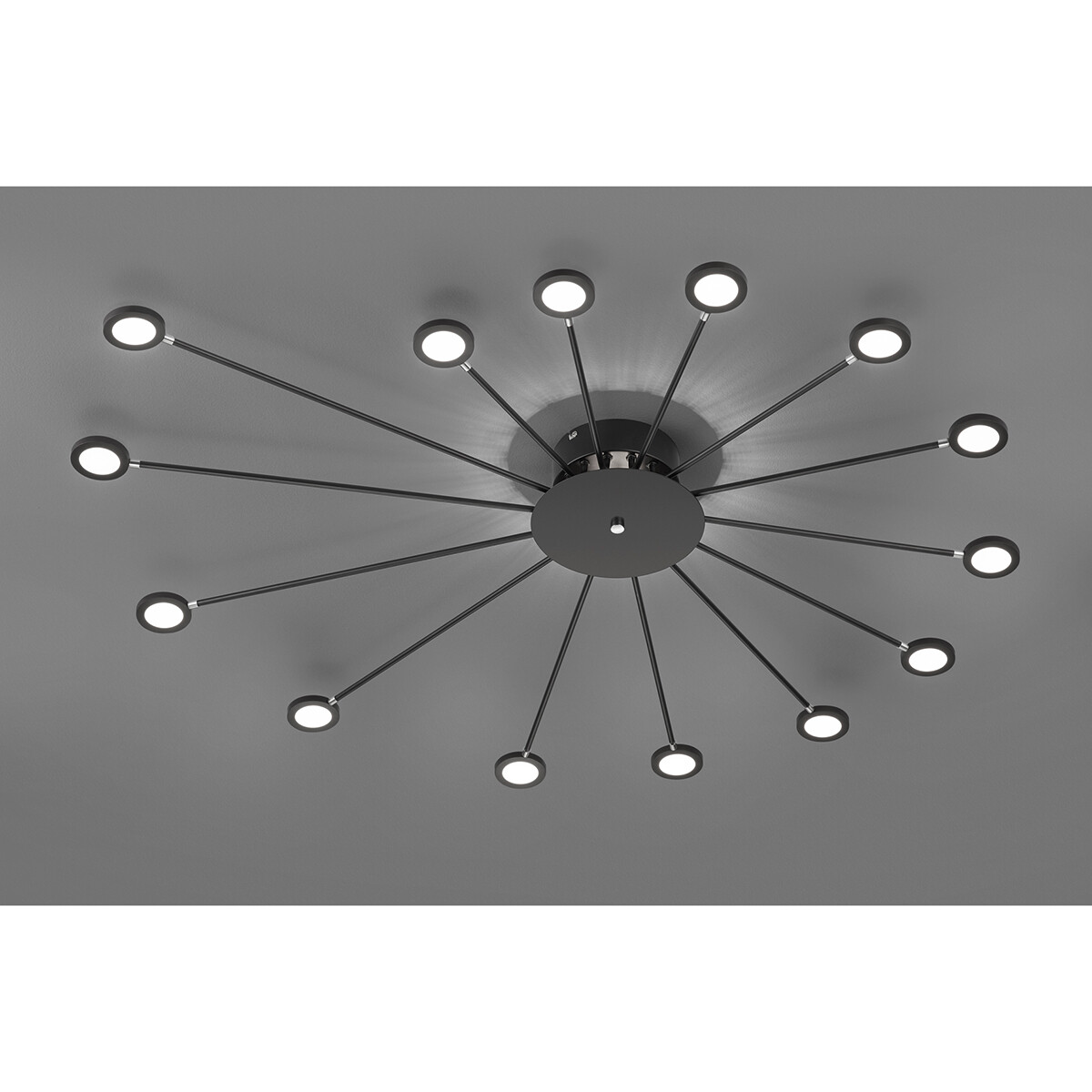 Plafonnier LED - Éclairage de Plafond - Trion Pean - 30W - Blanc Chaud 3000K - Dimmable - Rond - Mat Noir - Aluminium