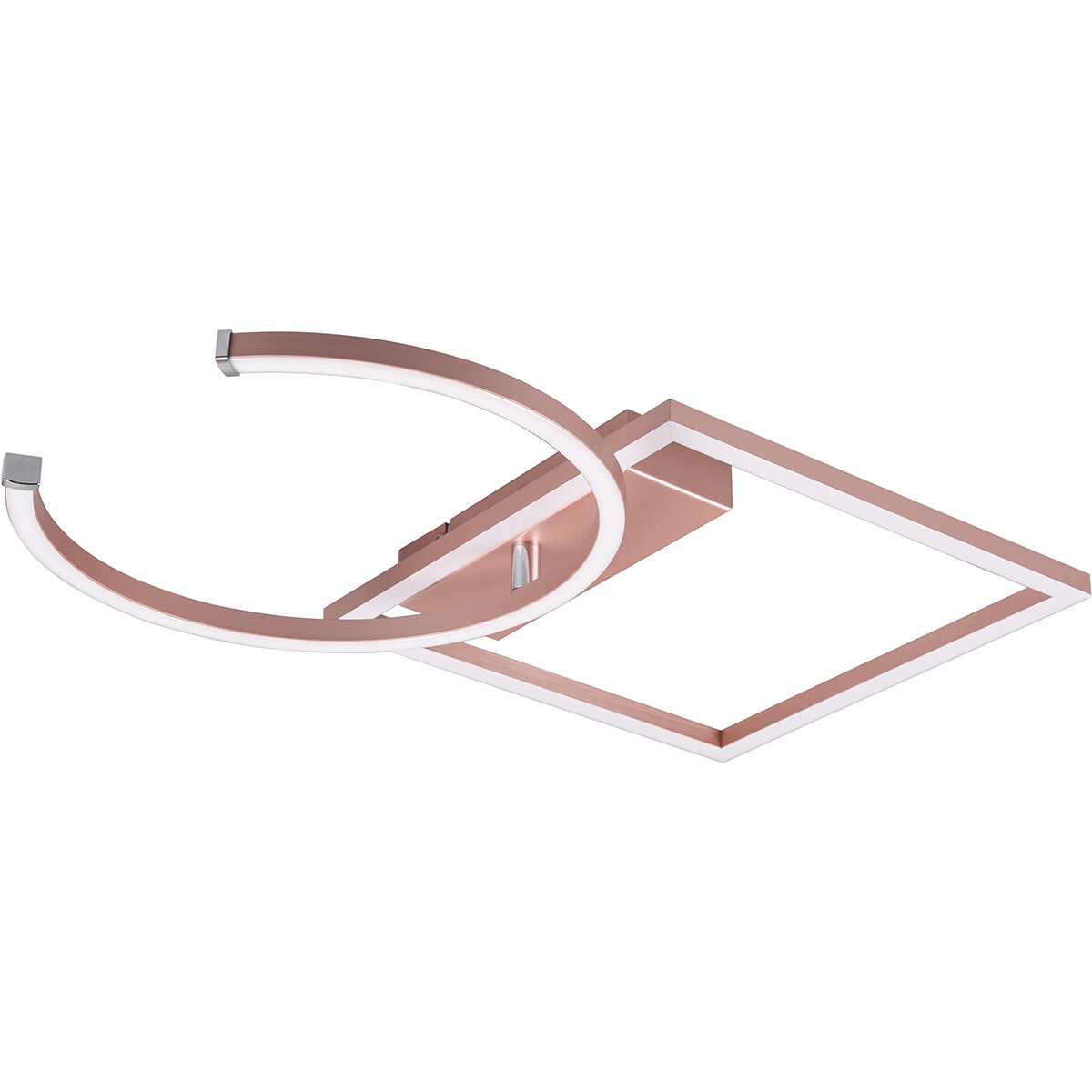 Plafonnier LED - Éclairage de Plafond - Trion Pivacci - 23.5W - Blanc Neutre 4000K - Dimmable - Rectangle - Mat Rose Gold - Aluminium