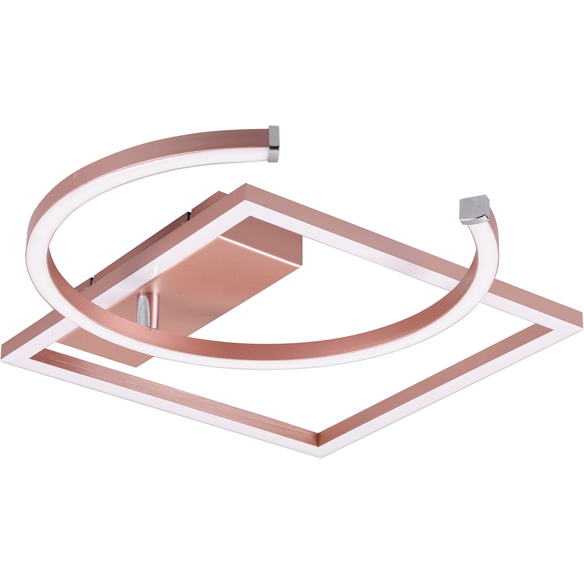 Plafonnier LED - Éclairage de Plafond - Trion Pivacci - 23.5W - Blanc Neutre 4000K - Dimmable - Rectangle - Mat Rose Gold - Aluminium