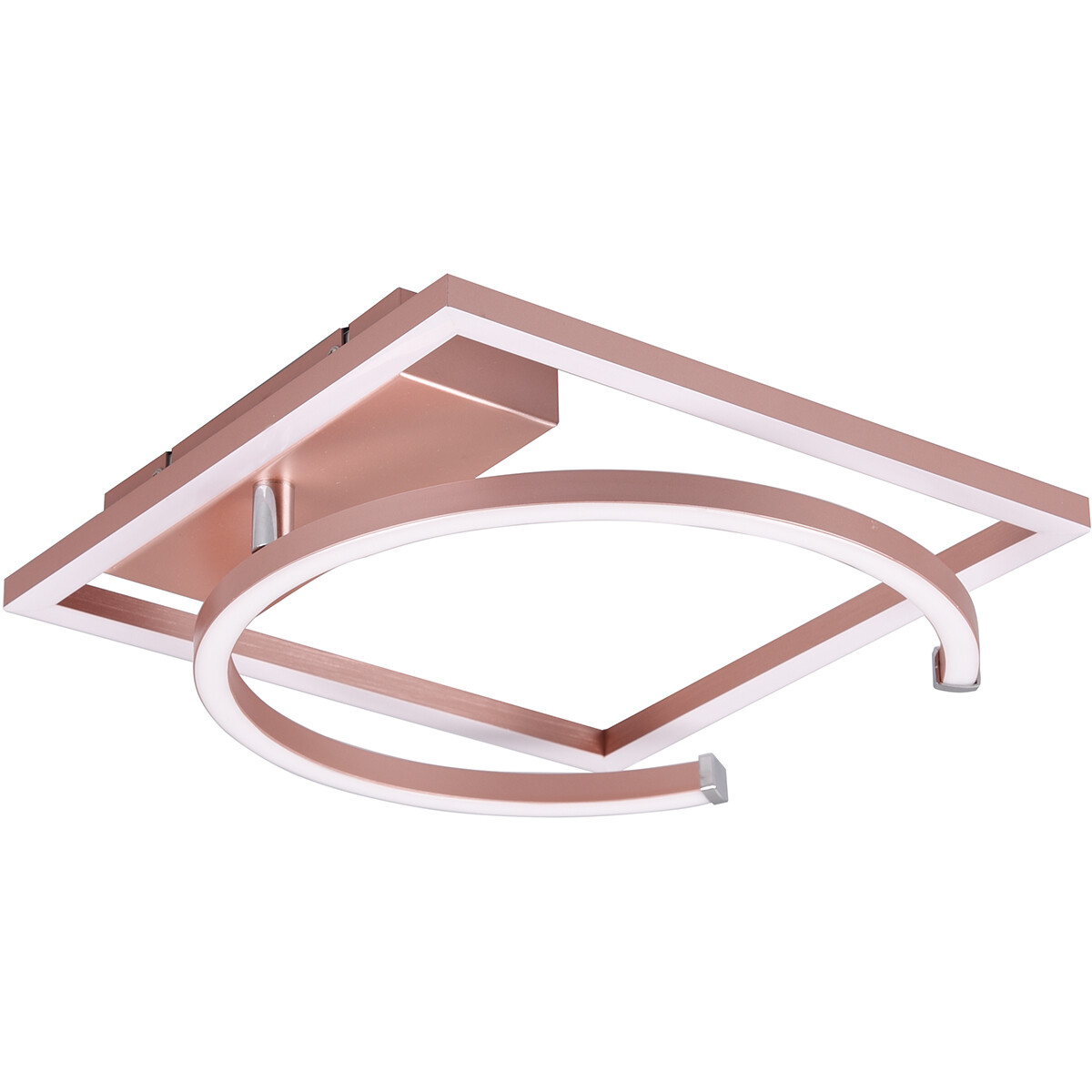 Plafonnier LED - Éclairage de Plafond - Trion Pivacci - 23.5W - Blanc Neutre 4000K - Dimmable - Rectangle - Mat Rose Gold - Aluminium