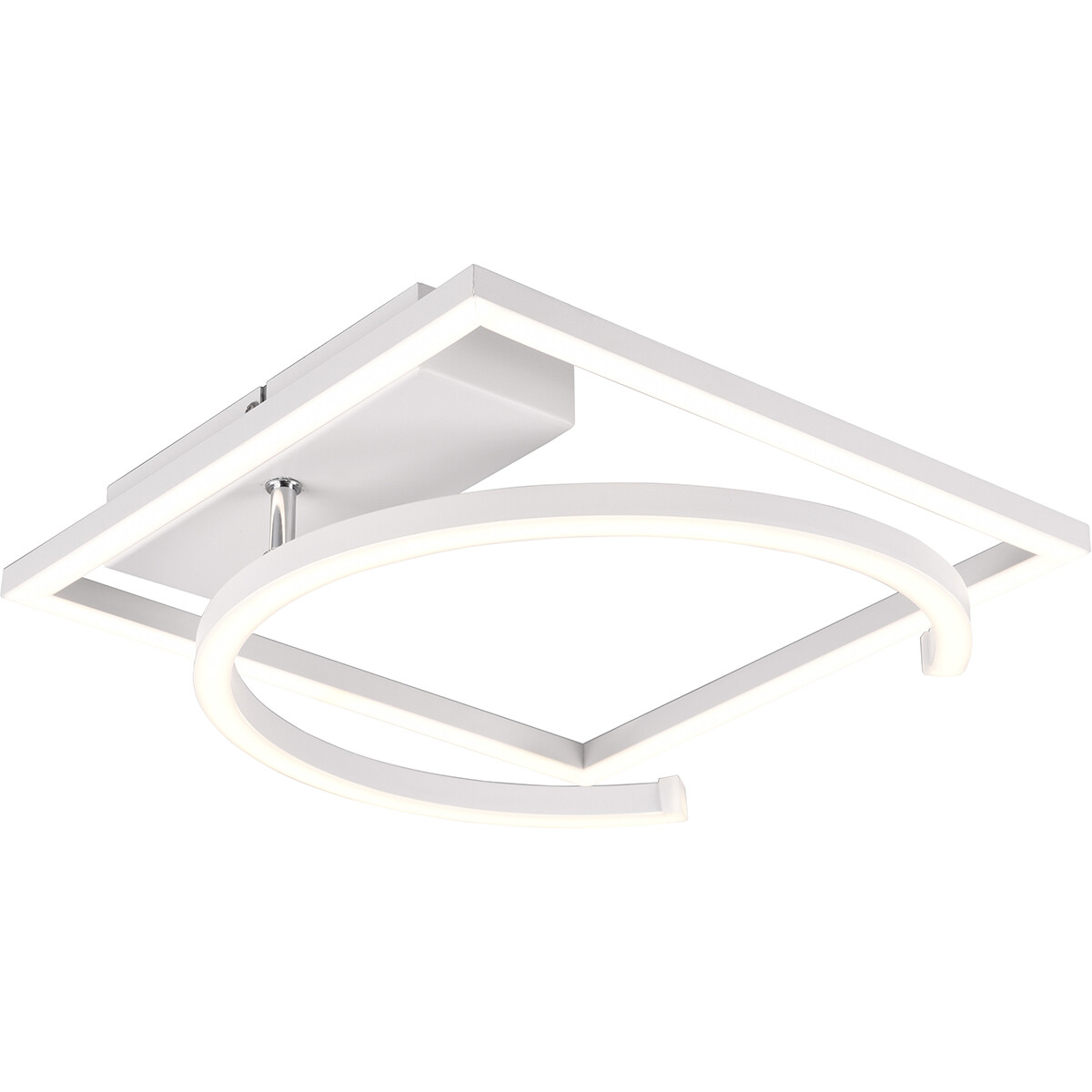 Plafonnier LED - Éclairage de Plafond - Trion Pivacci - 23.5W - Blanc Neutre 4000K - Dimmable - Carré - Mat Blanc - Aluminium