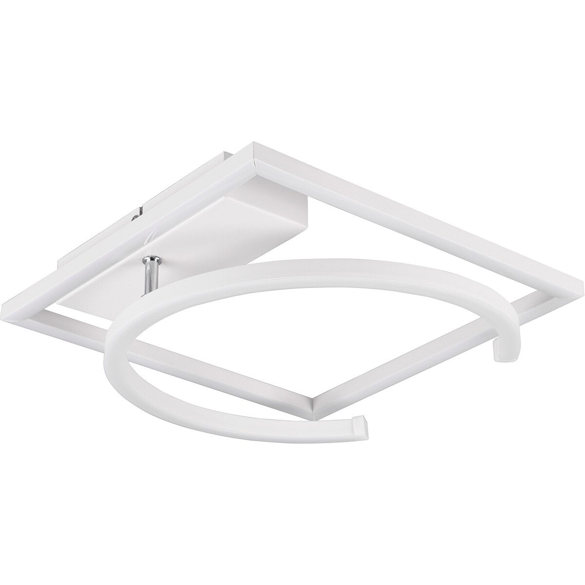 Plafonnier LED - Éclairage de Plafond - Trion Pivacci - 23.5W - Blanc Neutre 4000K - Dimmable - Carré - Mat Blanc - Aluminium