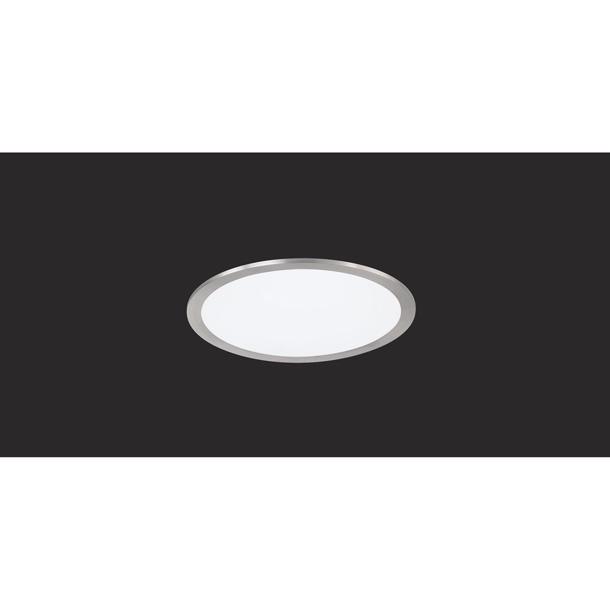 Plafonnier LED - Éclairage de Plafond - Trion Povino - 15W - Blanc Chaud 3000K - Dimmable - Rond - Mat Nickel - Aluminium