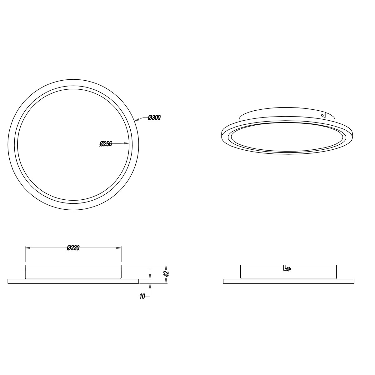 Plafonnier LED - Éclairage de Plafond - Trion Povino - 15W - Blanc Chaud 3000K - Dimmable - Rond - Mat Nickel - Aluminium