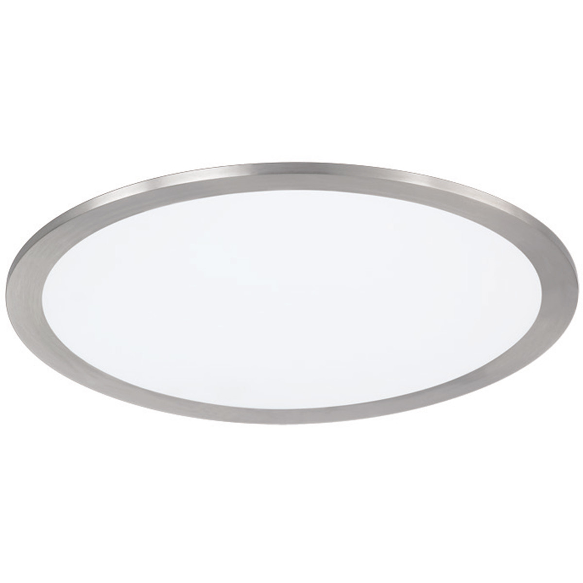 Plafonnier LED - Éclairage de Plafond - Trion Povino - 15W - Blanc Chaud 3000K - Dimmable - Rond - Mat Nickel - Aluminium