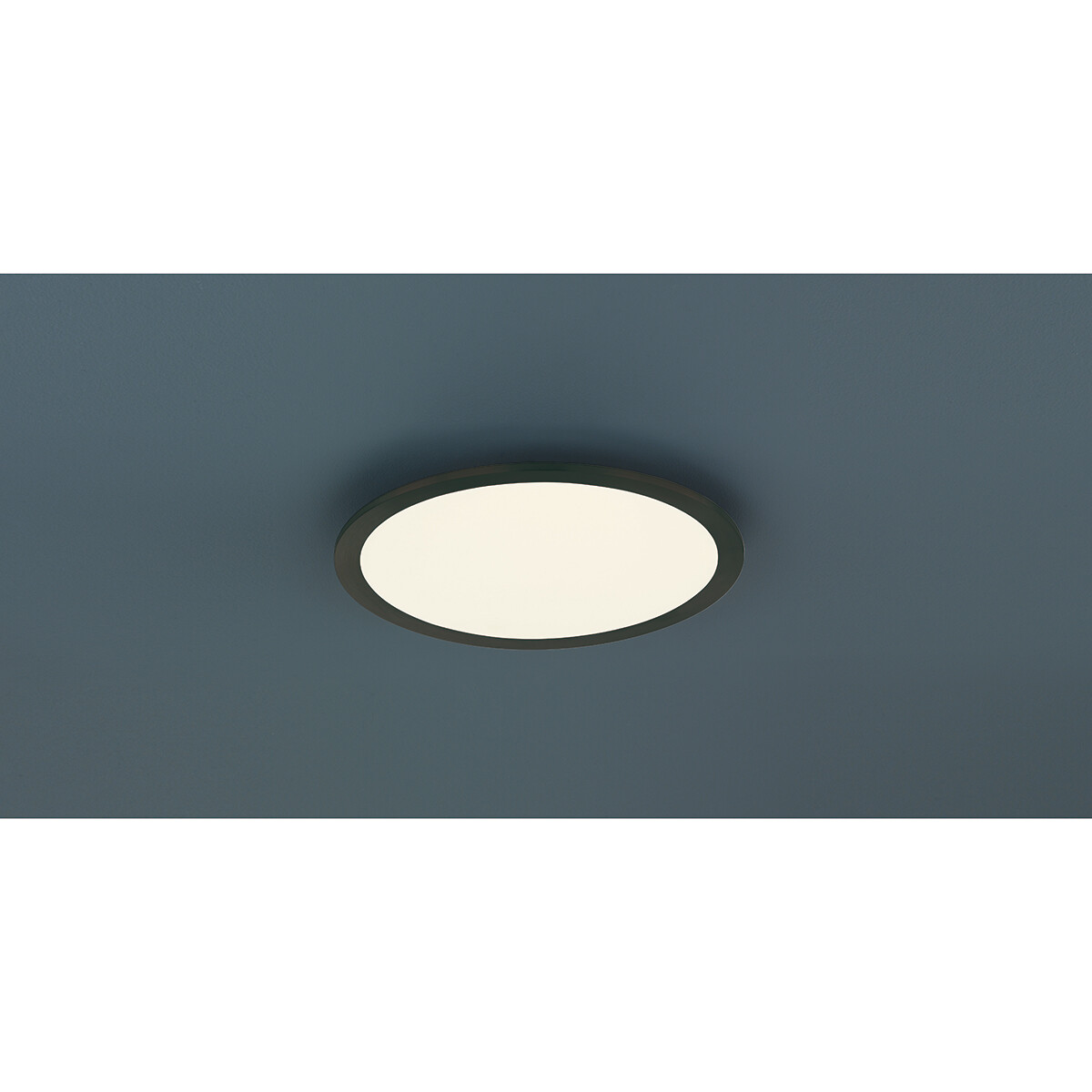 Plafonnier LED - Éclairage de Plafond - Trion Povino - 15W - Blanc Chaud 3000K - Dimmable - Rond - Mat Noir - Aluminium