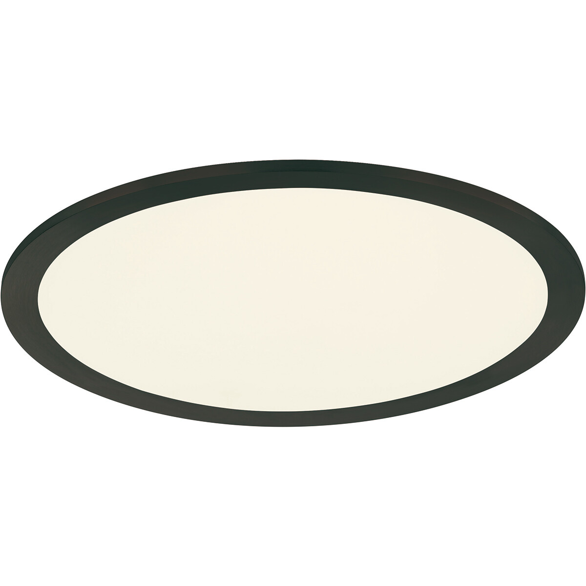 Plafonnier LED - Éclairage de Plafond - Trion Povino - 15W - Blanc Chaud 3000K - Dimmable - Rond - Mat Noir - Aluminium