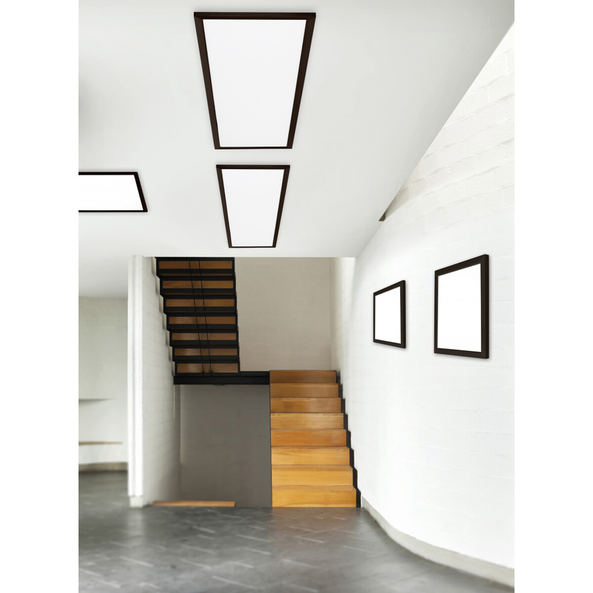 Plafonnier LED - Éclairage de Plafond - Trion Povino - 15W - Blanc Chaud 3000K - Dimmable - Carré - Mat Noir - Aluminium