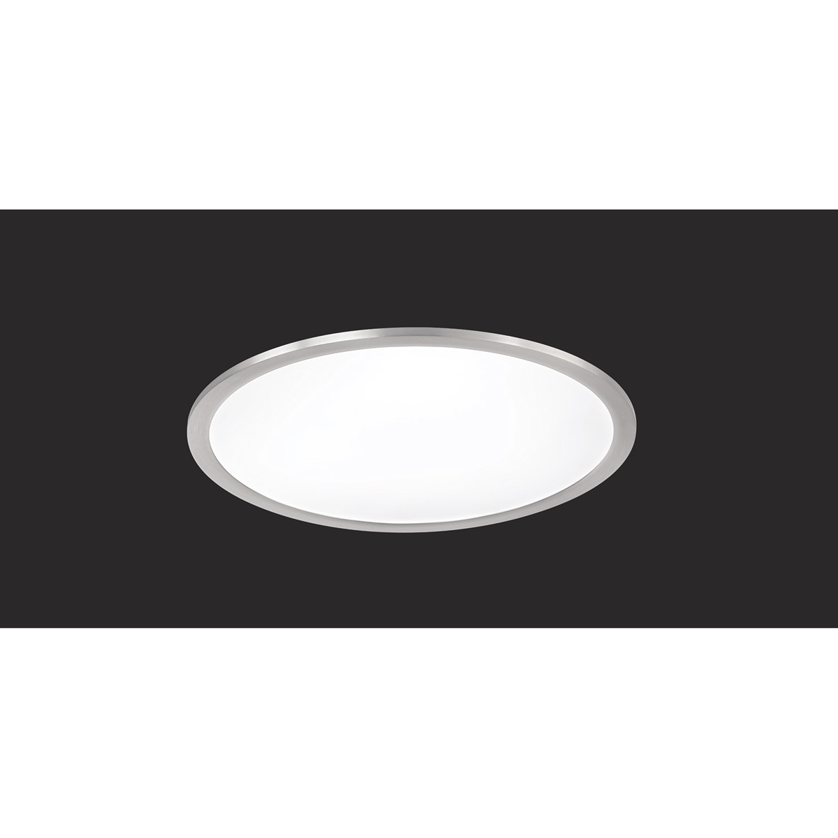 Plafonnier LED - Éclairage de Plafond - Trion Povino - 26W - Blanc Chaud 3000K - Dimmable - Rond - Mat Nickel - Aluminium