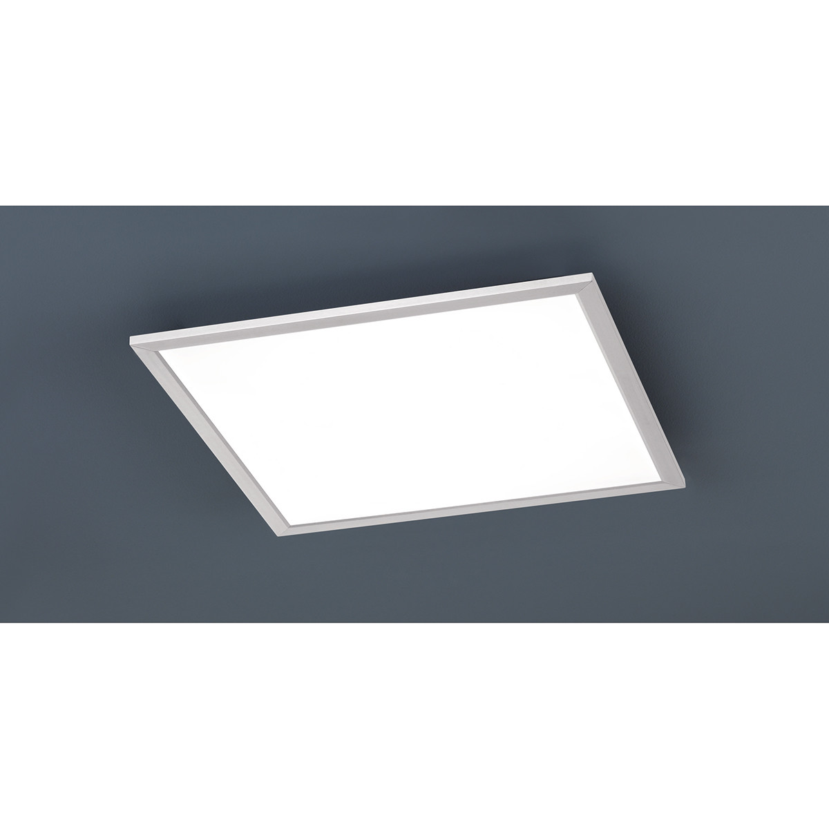 Plafonnier LED - Éclairage de Plafond - Trion Povino - 26W - Blanc Chaud 3000K - Dimmable - Carré - Mat Nickel - Aluminium