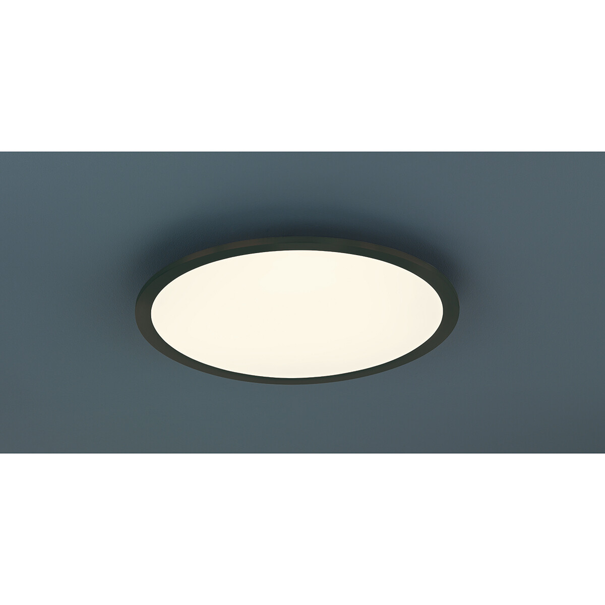 Plafonnier LED - Éclairage de Plafond - Trion Povino - 26W - Blanc Chaud 3000K - Dimmable - Rond - Mat Noir - Aluminium