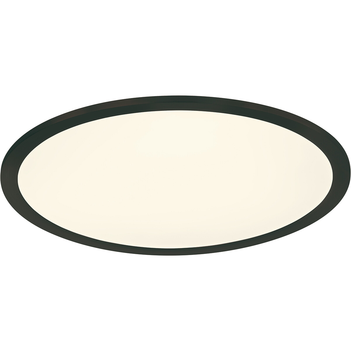 Plafonnier LED - Éclairage de Plafond - Trion Povino - 26W - Blanc Chaud 3000K - Dimmable - Rond - Mat Noir - Aluminium