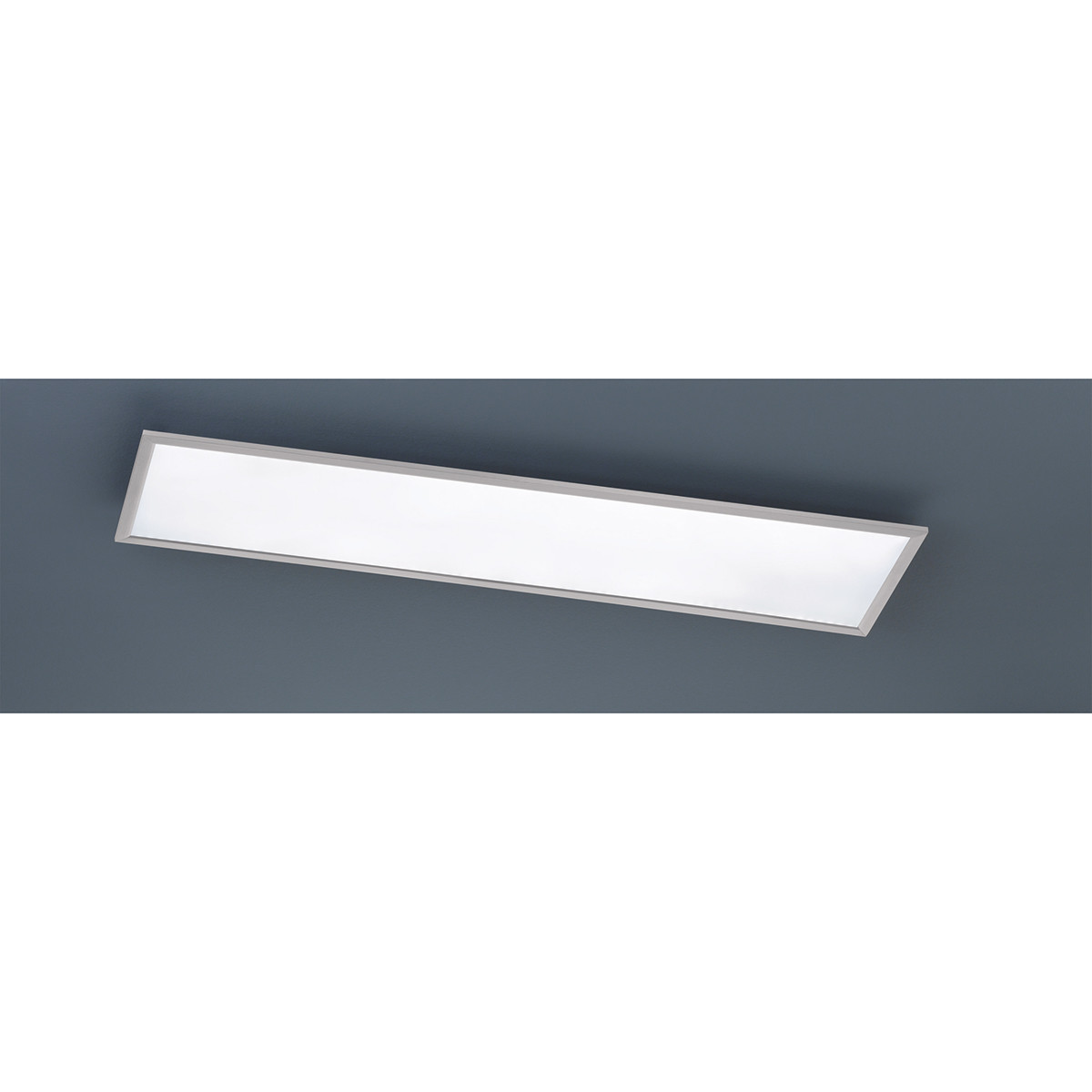 Plafonnier LED - Éclairage de Plafond - Trion Povino - 31W - Blanc Chaud 3000K - Dimmable - Rectangle - Mat Nickel - Aluminium