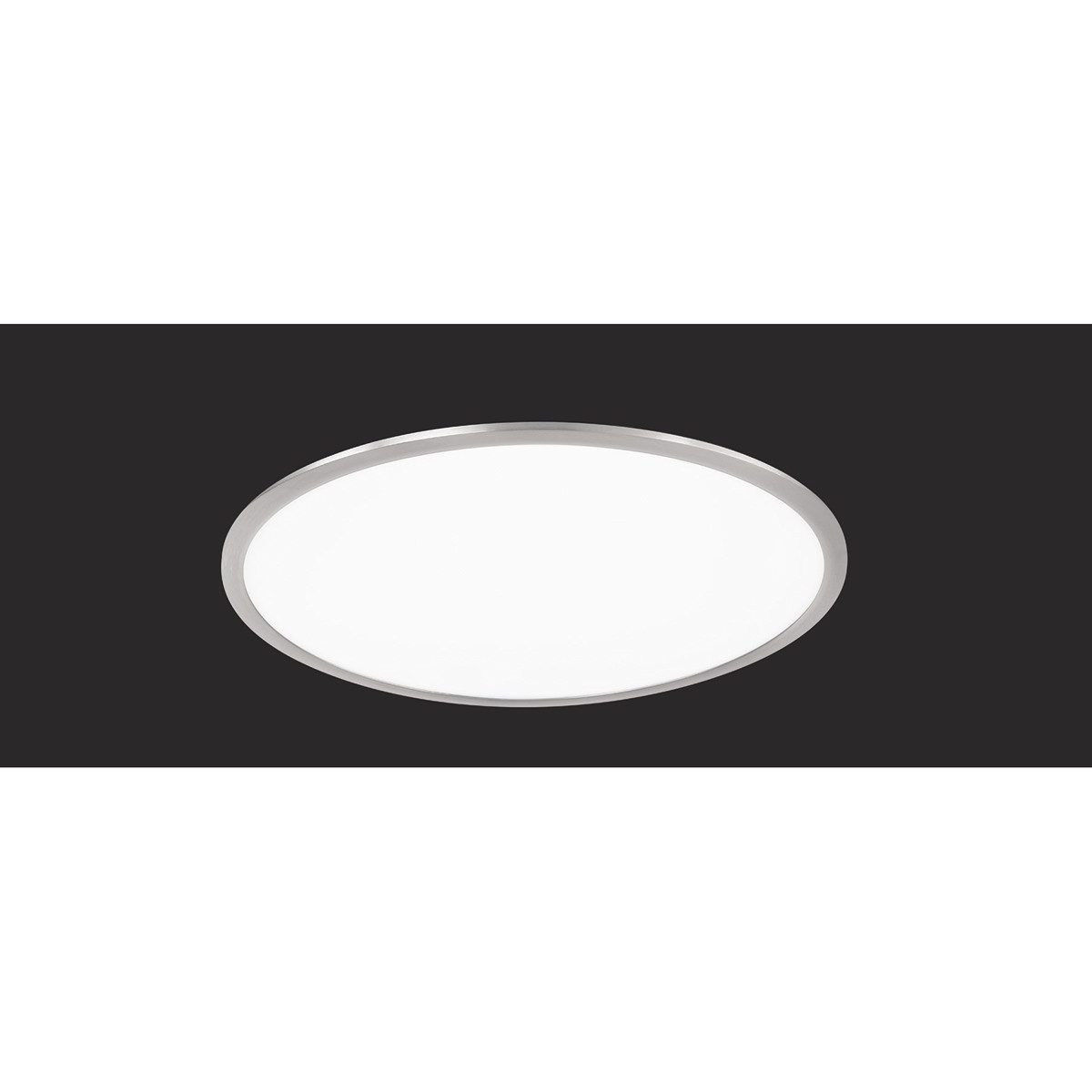 Plafonnier LED - Éclairage de Plafond - Trion Povino - 31W - Blanc Chaud 3000K - Dimmable - Rond - Mat Nickel - Aluminium