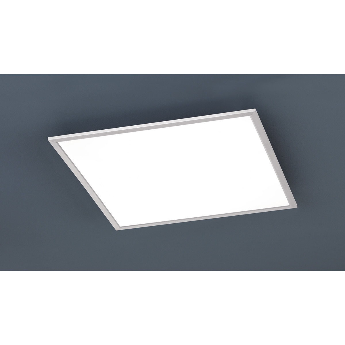 Plafonnier LED - Éclairage de Plafond - Trion Povino - 31W - Blanc Chaud 3000K - Dimmable - Carré - Mat Nickel - Aluminium