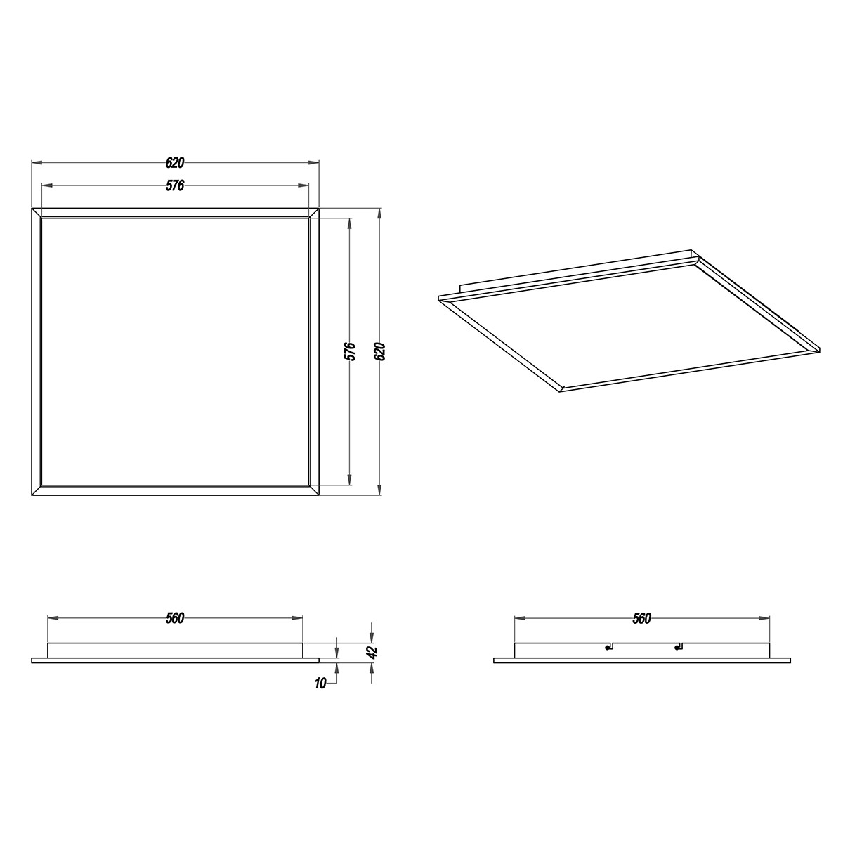 Plafonnier LED - Éclairage de Plafond - Trion Povino - 31W - Blanc Chaud 3000K - Dimmable - Carré - Mat Nickel - Aluminium