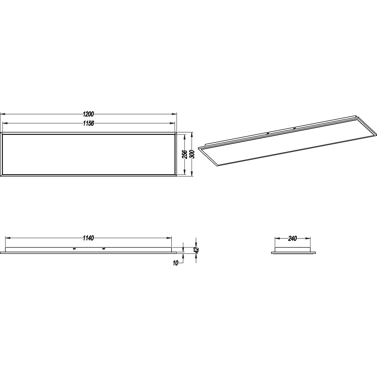 Plafonnier LED - Éclairage de Plafond - Trion Povino - 31W - Blanc Chaud 3000K - Dimmable - Rectangle - Mat Noir - Aluminium