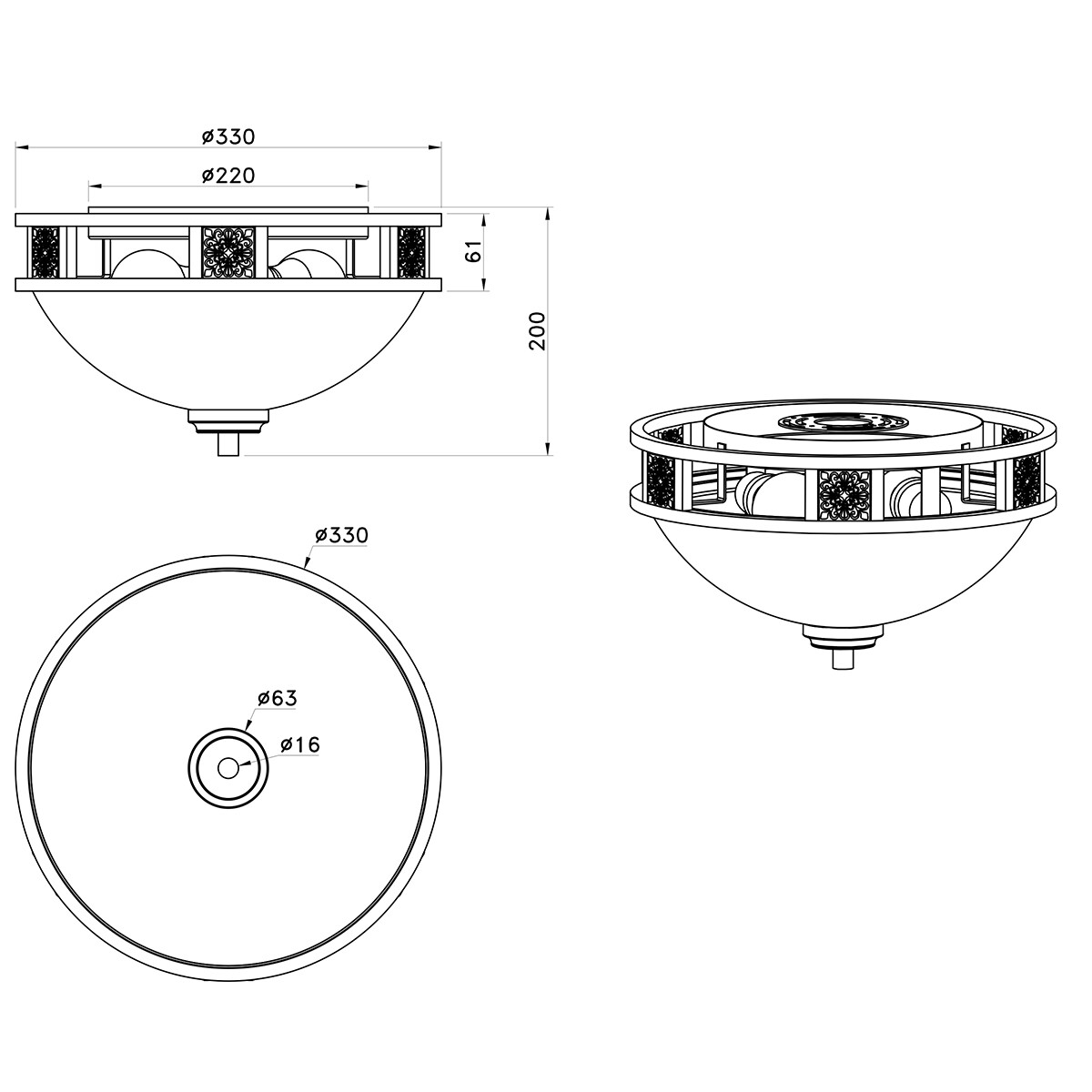 Plafonnier LED - Éclairage de Plafond - Trion Qoluno - Douille E27 - 2-lumières - Rond - Mat Orange - Aluminium