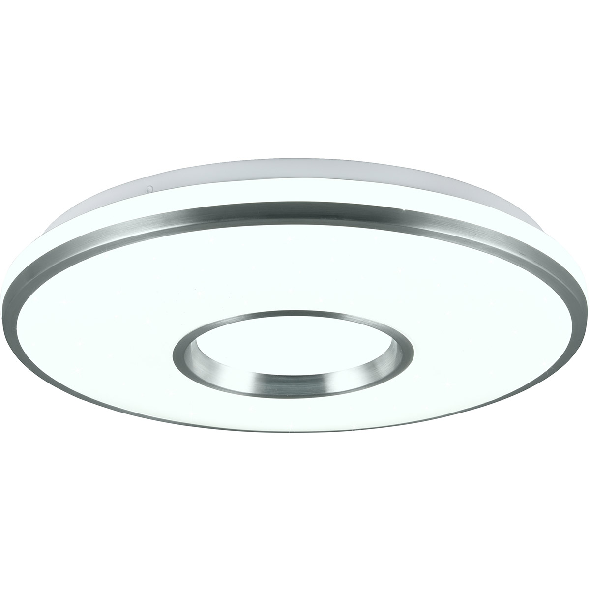 Plafonnier LED - Éclairage de plafond - Trion Reli - 21W - Couleur ajustable - RGB - Commande à distance - Dimmable - Étoile lumineuse - Rond - Aluminium Brossé - Plastique