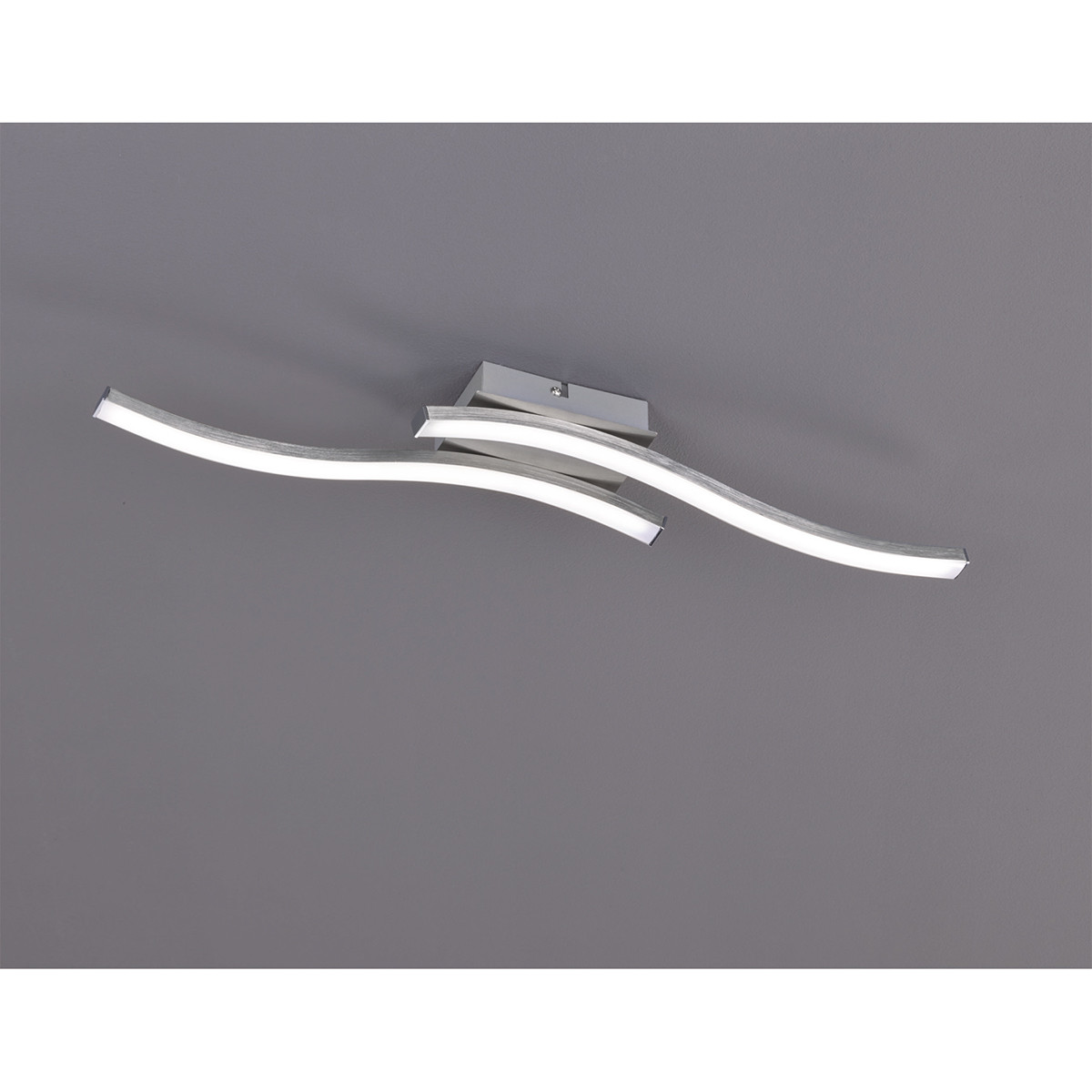 Plafonnier LED - Éclairage de Plafond - Trion Ritonu - 10W - Blanc Chaud 3000K - Rectangle - Mat Nickel - Aluminium