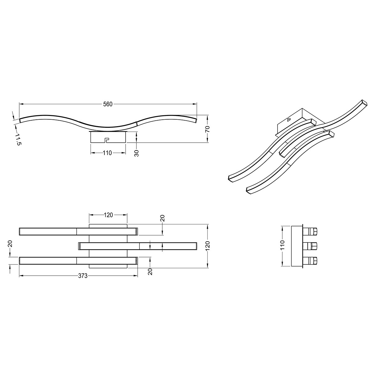 Plafonnier LED - Éclairage de Plafond - Trion Ritonu - 15W - Blanc Chaud 3000K - Rectangle - Mat Nickel - Aluminium