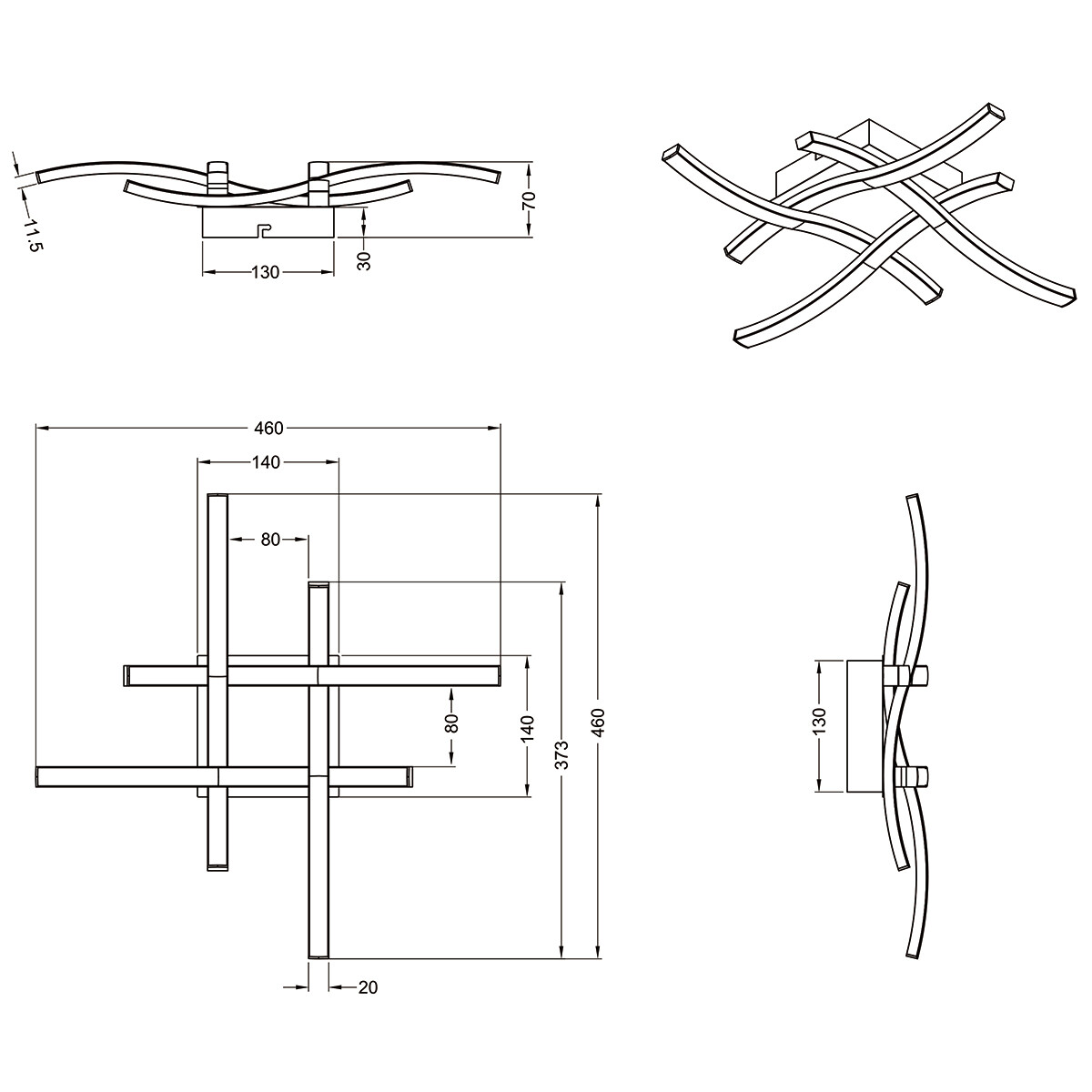 Plafonnier LED - Éclairage de Plafond - Trion Ritonu - 20W - Blanc Neutre 4000K - Carré - Mat Blanc - Aluminium