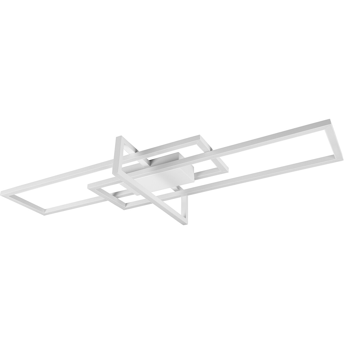 Plafonnier LED - Éclairage de Plafond - Trion Salana - 34W - Blanc Neutre 4000K - Dimmable - Rectangle - Mat Blanc - Aluminium