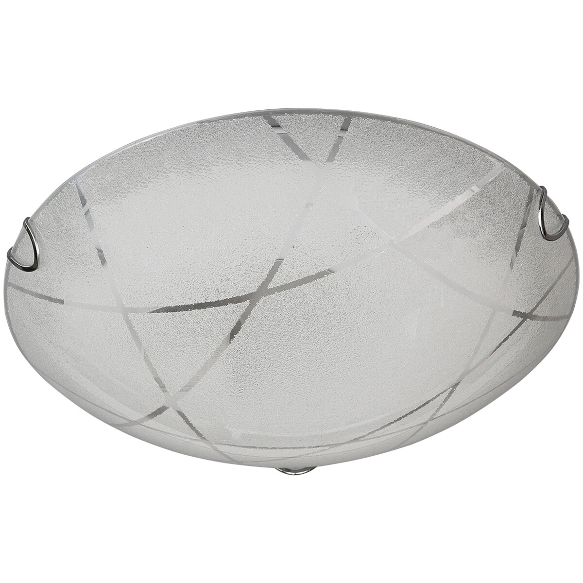 Plafonnier LED - Éclairage de Plafond - Trion Sandra - Douille E27 - 1-lumière - Rond - Mat Blanc - Verre