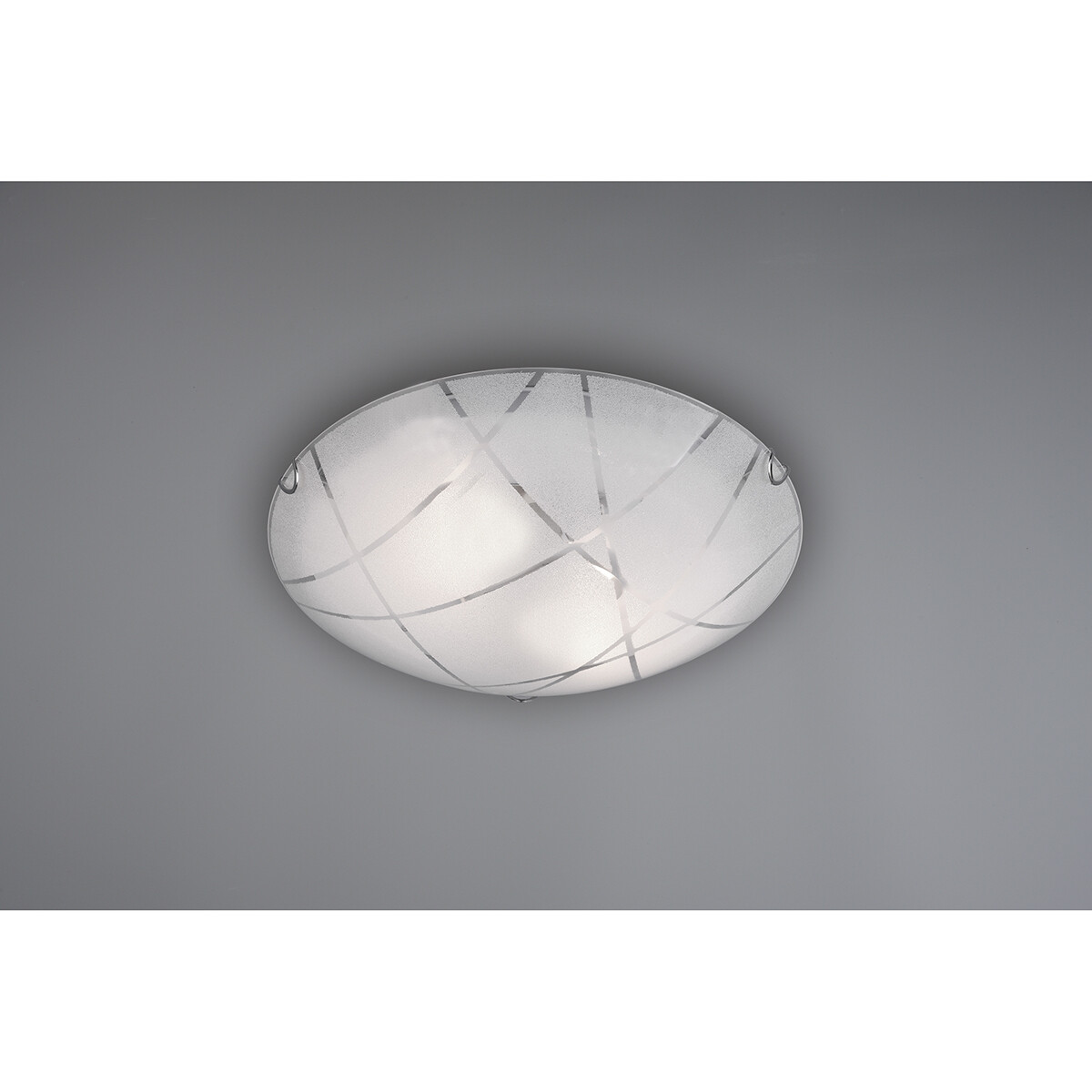 Plafonnier LED - Éclairage de Plafond - Trion Sandra - Douille E27 - 2-lumières - Rond - Mat Blanc - Verre