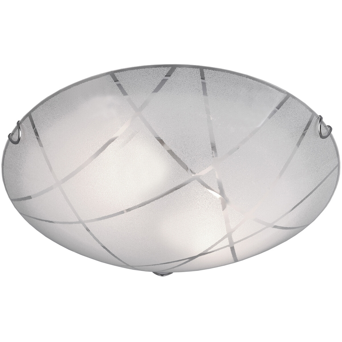 Plafonnier LED - Éclairage de Plafond - Trion Sandra - Douille E27 - 2-lumières - Rond - Mat Blanc - Verre