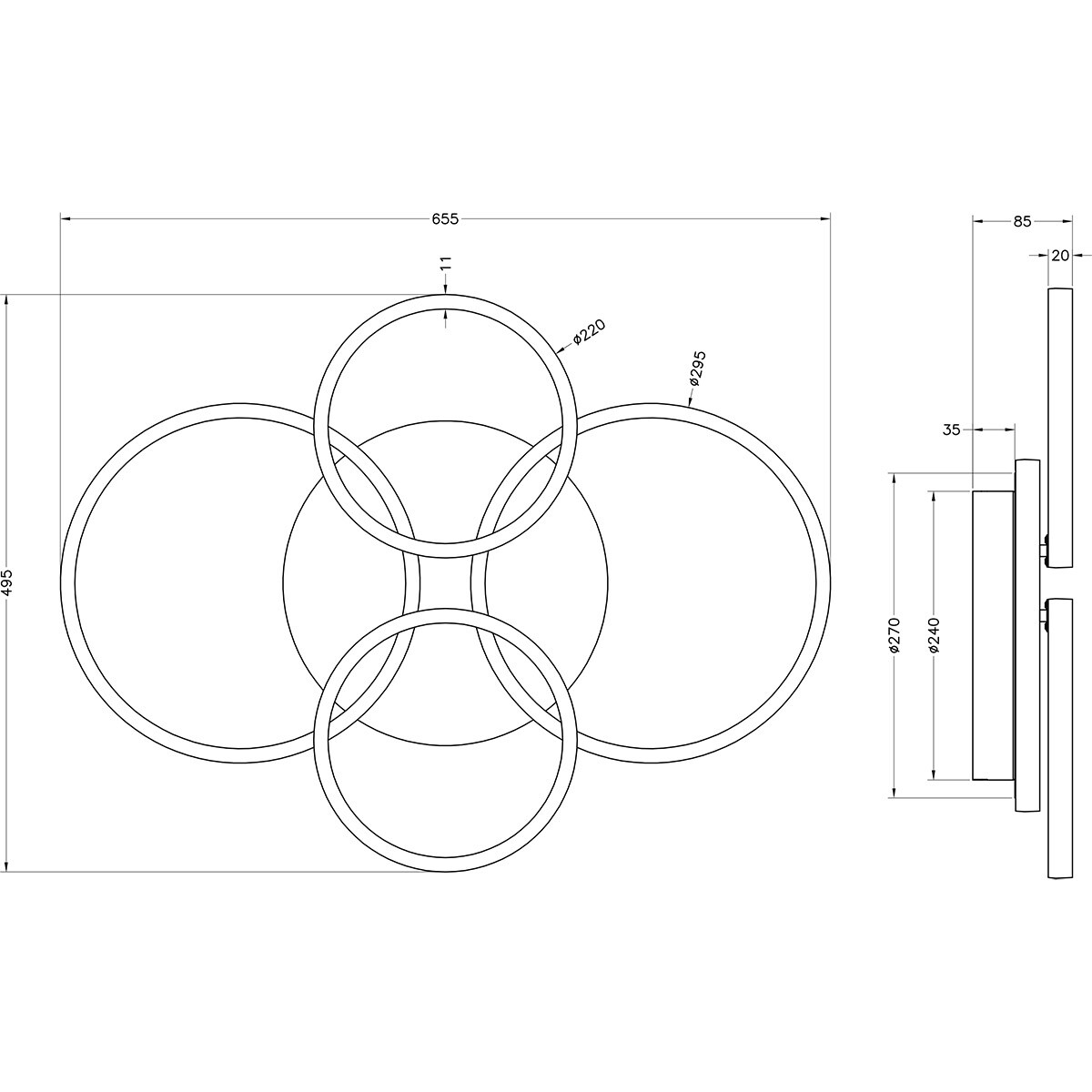 LED Plafonnier - Éclairage de Plafond - Trion Serai - 27W - Blanc Naturel 4000K - Gradable - Rond - Chrome - Métal