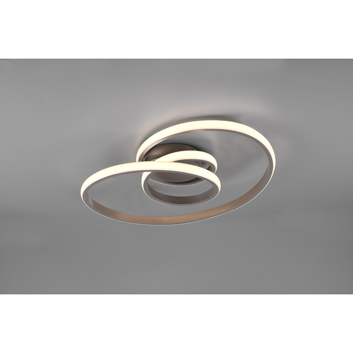 Plafonnier LED - Éclairage de Plafond - Trion Sonso - 18.5W - Blanc Chaud 3000K - Dimmable - Rond - Mat Nickel - Aluminium