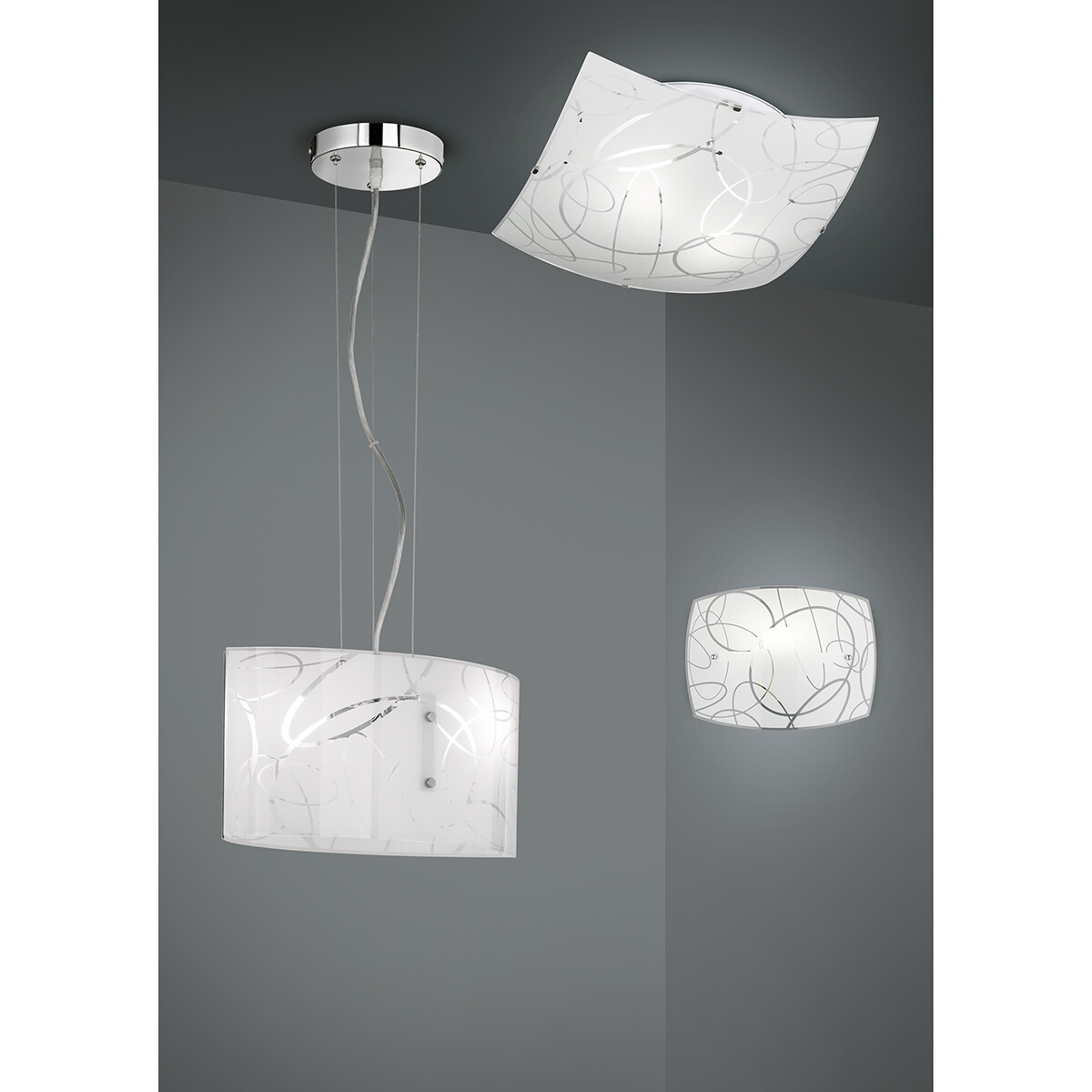 Plafonnier LED - Éclairage de Plafond - Trion Spirilo - Douille E27 - 1-lumière - Carré - Mat Blanc - Aluminium