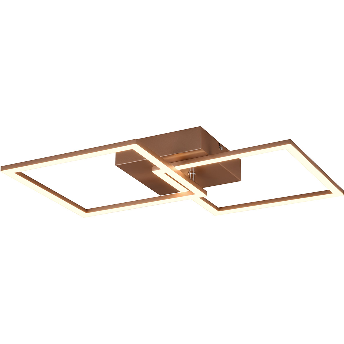 Plafonnier LED - Éclairage de plafond - Trion Square - 20W - Blanc Chaud 3000K - Carré - Café - Métal