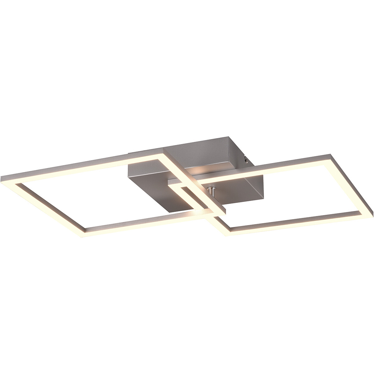 Plafonnier LED - Éclairage de plafond - Trion Square - 20W - Blanc Chaud 3000K - Carré - Titane - Métal