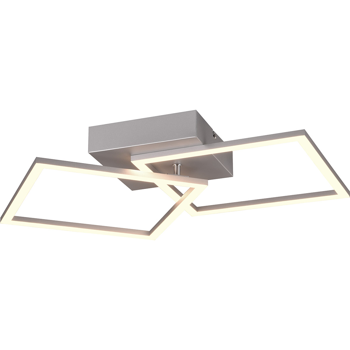 Plafonnier LED - Éclairage de plafond - Trion Square - 20W - Blanc Chaud 3000K - Carré - Titane - Métal