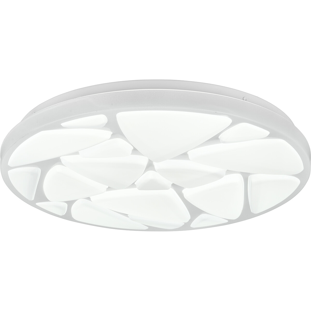 Plafonnier LED - Éclairage de plafond - Trion Stroma - 16W - Dimmable - Couleur de lumière ajustable - Télécommande - Rond - Blanc mat - Plastique