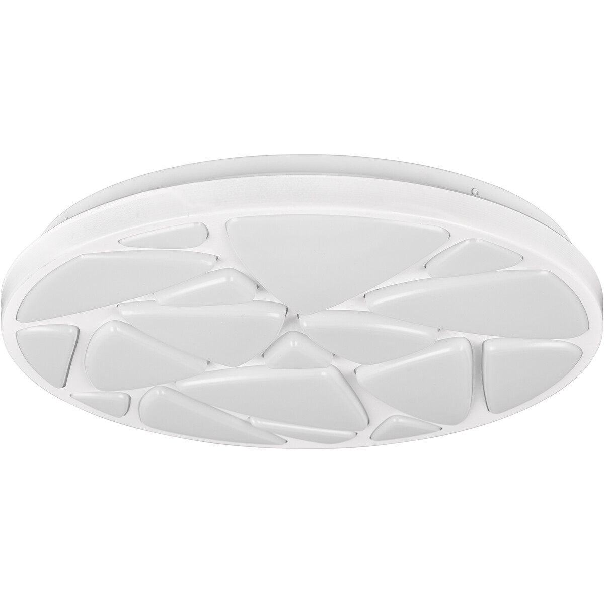 Plafonnier LED - Éclairage de plafond - Trion Stroma - 16W - Dimmable - Couleur de lumière ajustable - Télécommande - Rond - Blanc mat - Plastique