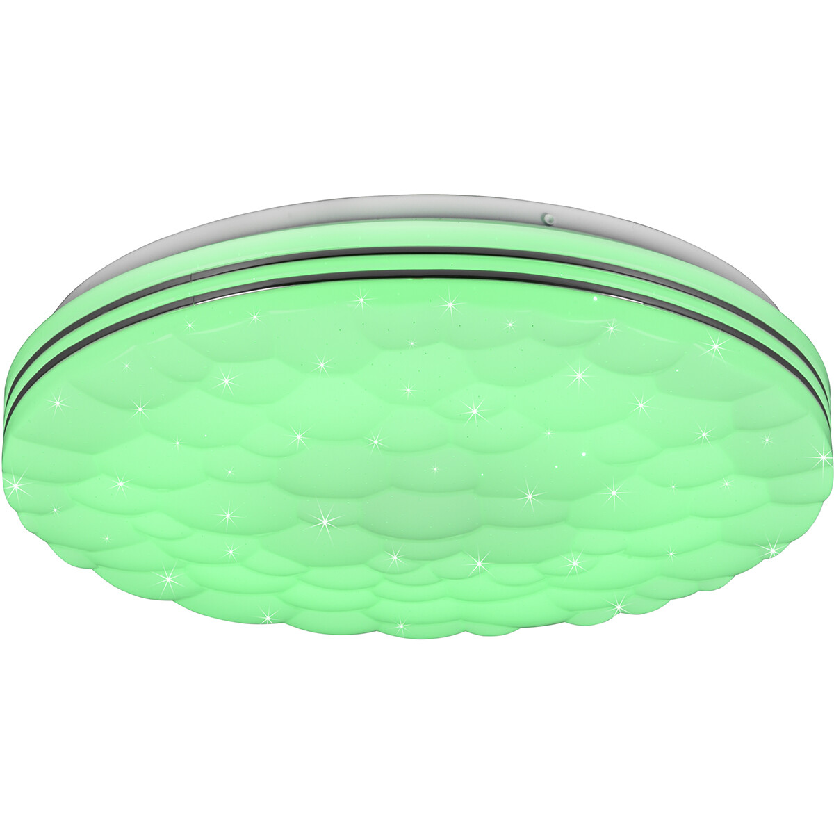 Plafonnier LED - Éclairage de Plafond - Trion Taco - 22W - Couleur de lumière ajustable - RGB - Télécommande - Dimmable - Lumière Étoile - Rond - Mat Blanc - Plastique