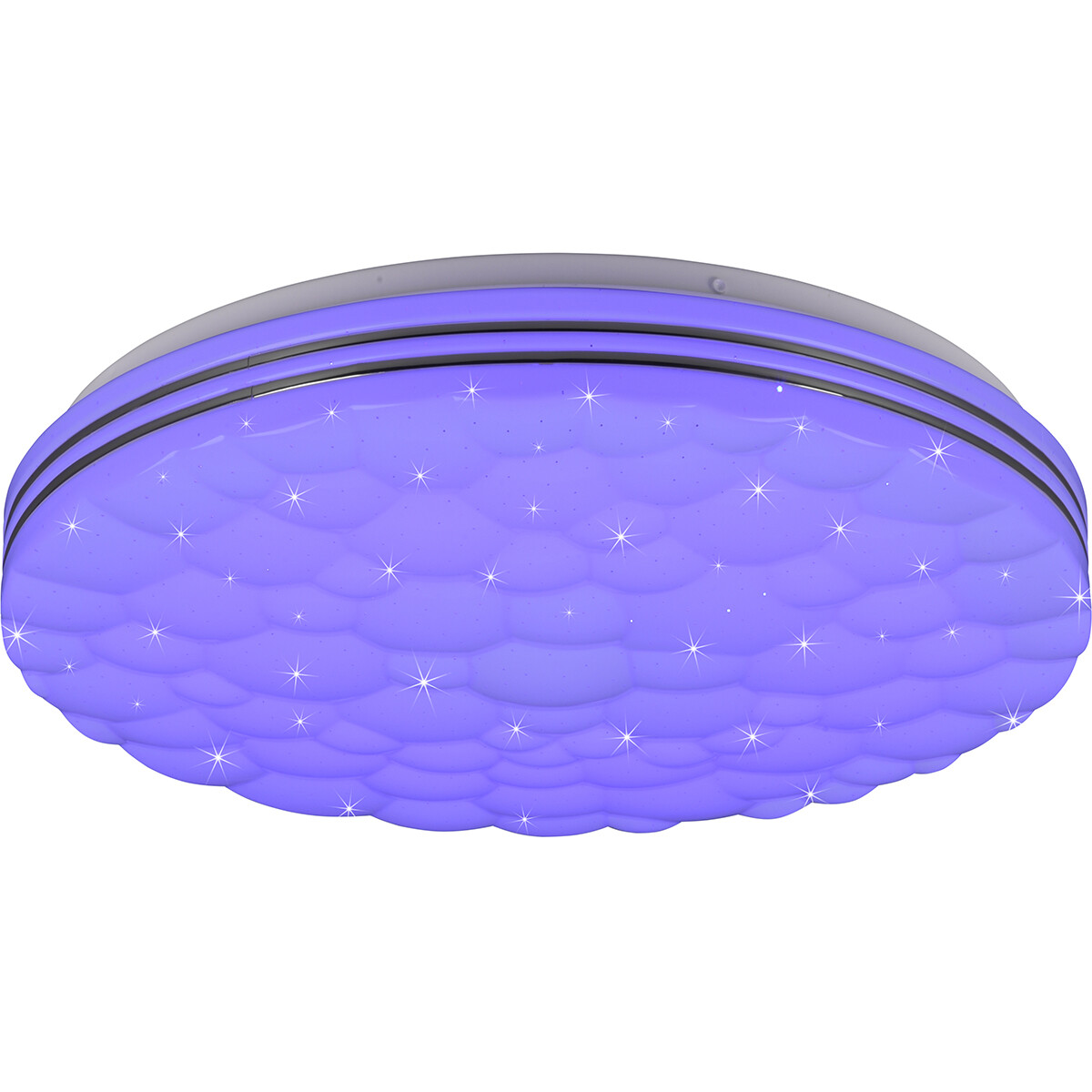 Plafonnier LED - Éclairage de Plafond - Trion Taco - 22W - Couleur de lumière ajustable - RGB - Télécommande - Dimmable - Lumière Étoile - Rond - Mat Blanc - Plastique