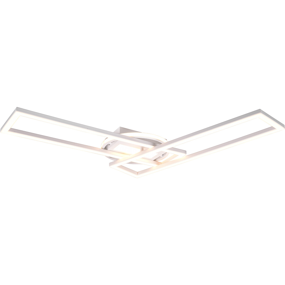 Plafonnier LED - Éclairage de Plafond - Trion Tiger - 30W - Couleur de lumière ajustable - Télécommande - Dimmable - Rectangle - Mat Blanc - Aluminium