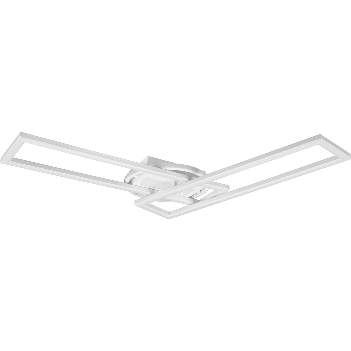 Plafonnier LED - Éclairage de Plafond - Trion Tiger - 30W - Couleur de lumière ajustable - Télécommande - Dimmable - Rectangle - Mat Blanc - Aluminium