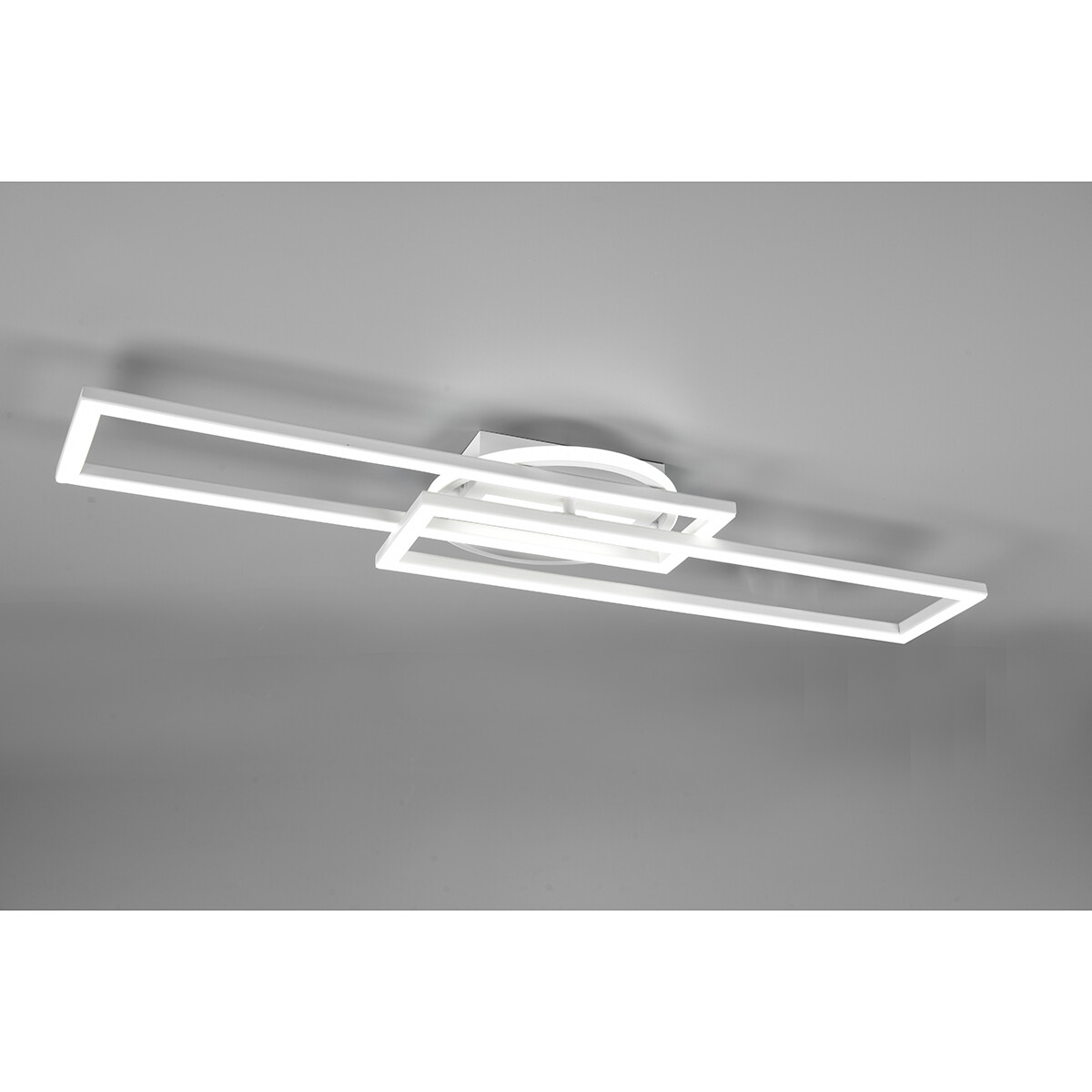 Plafonnier LED - Éclairage de Plafond - Trion Tiger - 30W - Couleur de lumière ajustable - Télécommande - Dimmable - Rectangle - Mat Blanc - Aluminium