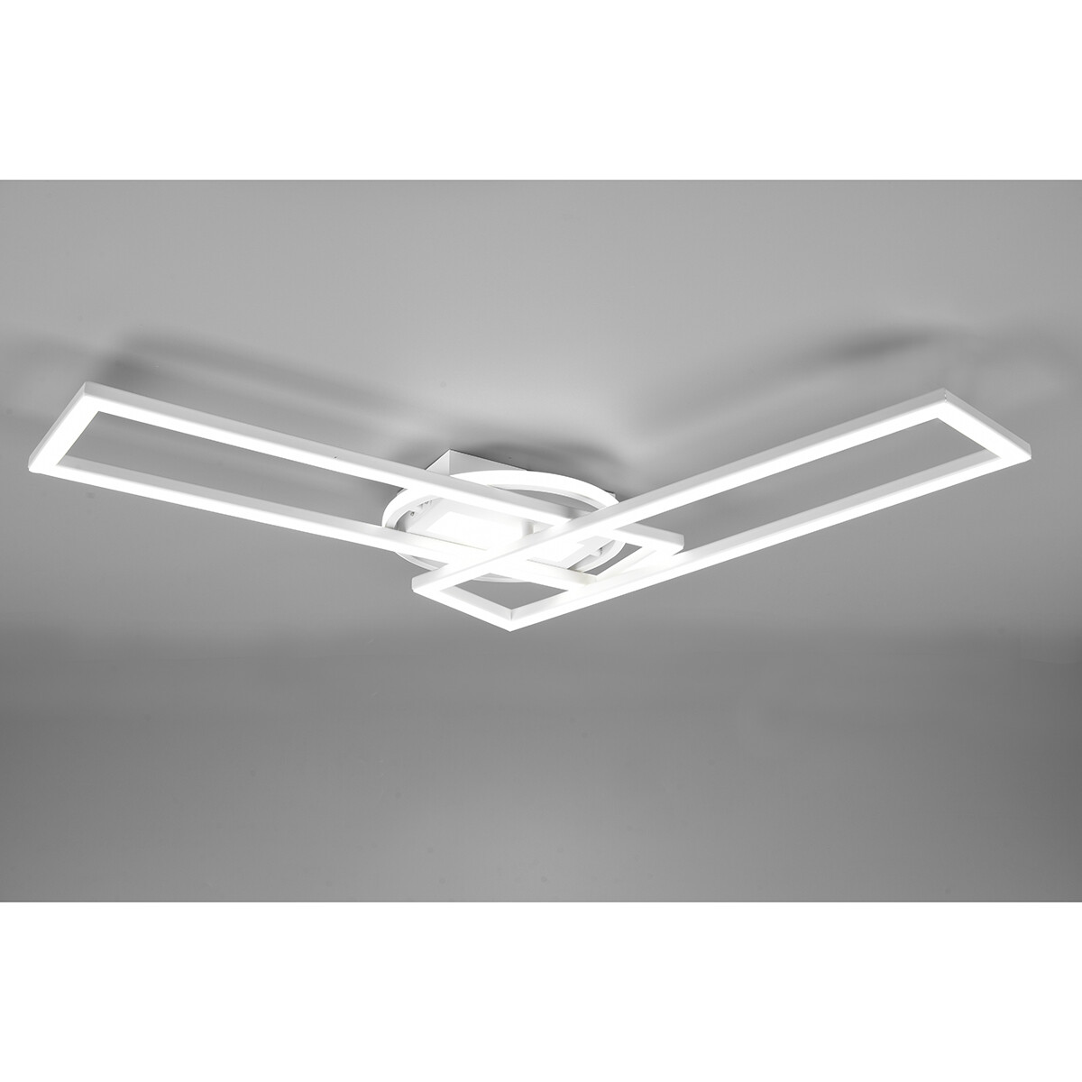 Plafonnier LED - Éclairage de Plafond - Trion Tiger - 30W - Couleur de lumière ajustable - Télécommande - Dimmable - Rectangle - Mat Blanc - Aluminium