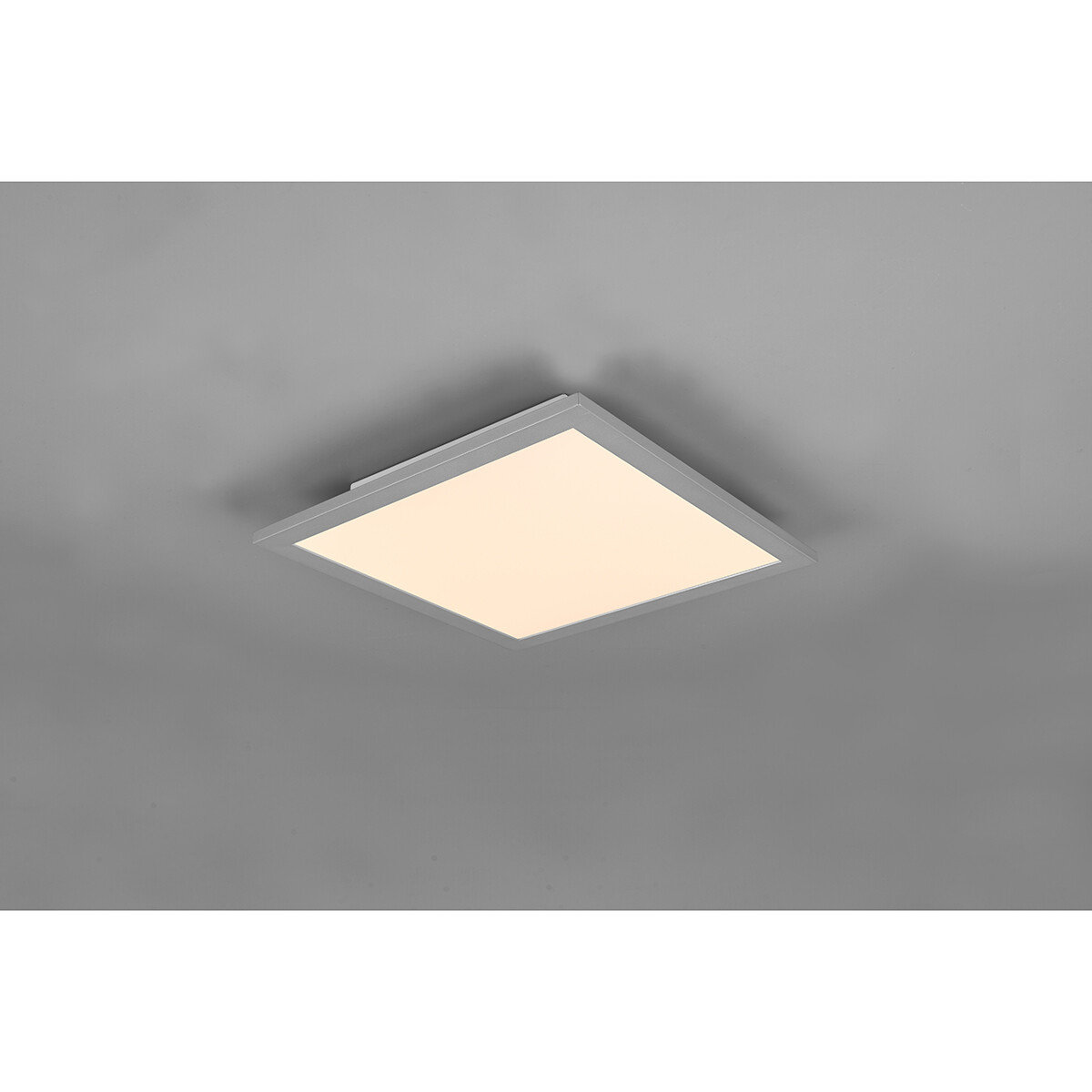 Plafonnier LED - Éclairage de Plafond - Trion Tirus - 14W - Couleur de lumière ajustable - Télécommande - Dimmable - Carré - Mat Titane - Aluminium