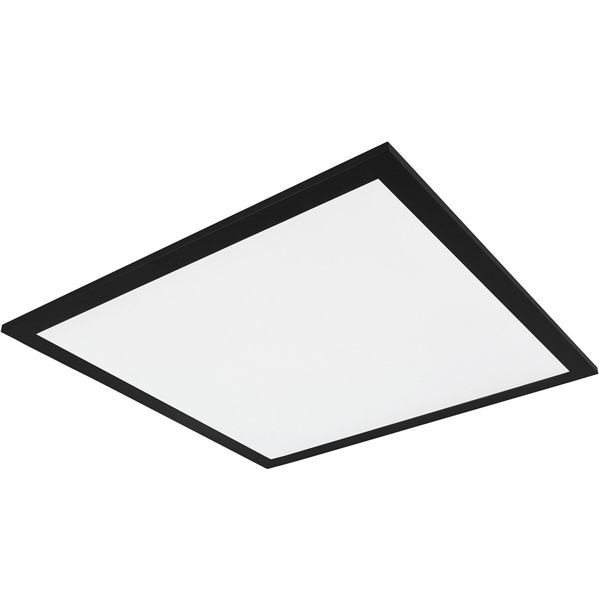 Plafonnier LED - Éclairage de Plafond - Trion Tirus - 18W - Couleur de lumière ajustable - Télécommande - Dimmable - Carré - Mat Noir - Aluminium