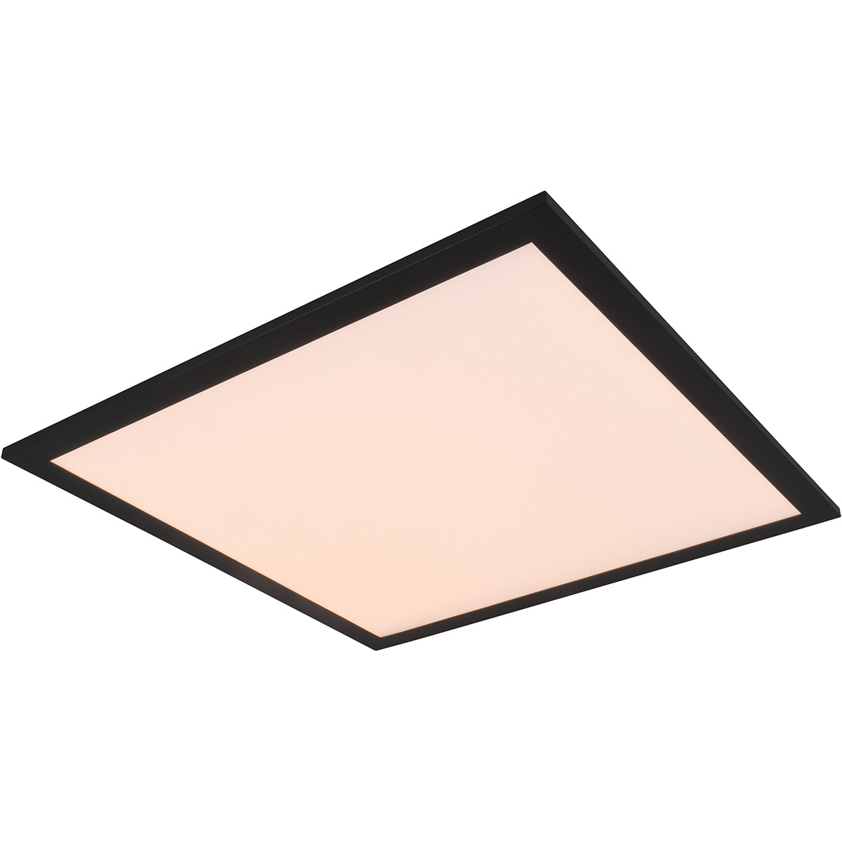 Plafonnier LED - Éclairage de Plafond - Trion Tirus - 18W - Couleur de lumière ajustable - Télécommande - Dimmable - Carré - Mat Noir - Aluminium