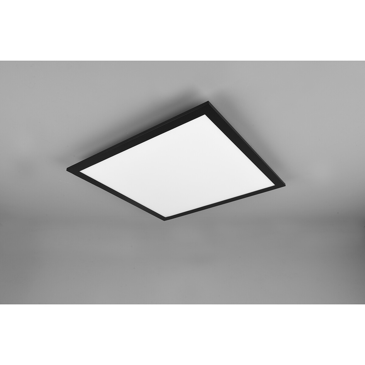 Plafonnier LED - Éclairage de Plafond - Trion Tirus - 18W - Couleur de lumière ajustable - Télécommande - Dimmable - Carré - Mat Noir - Aluminium