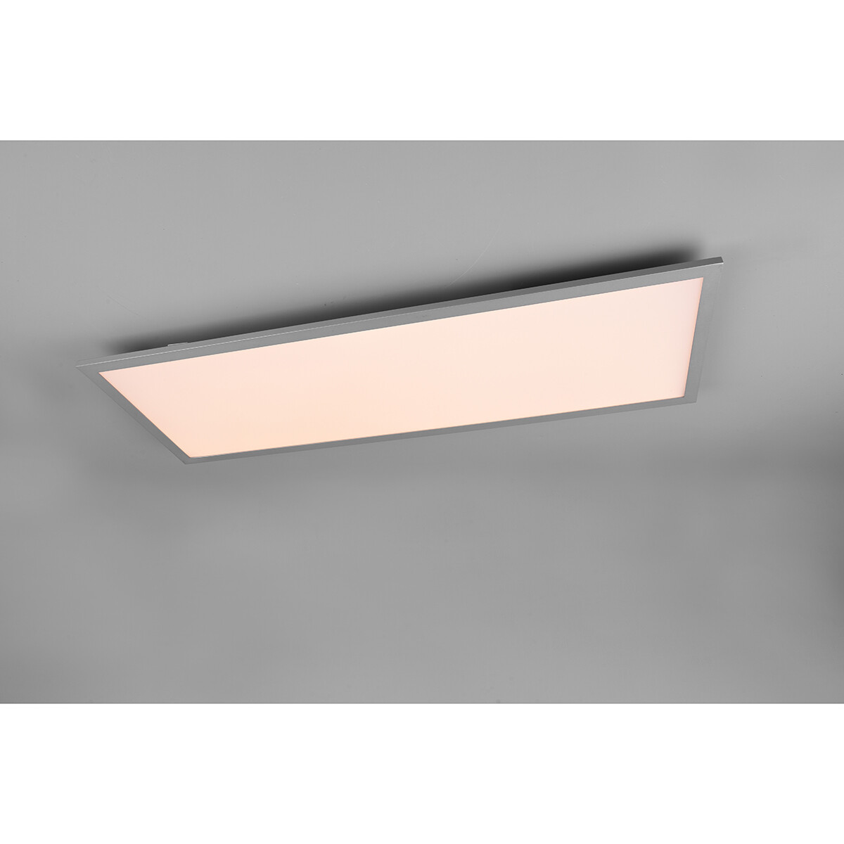 Plafonnier LED - Éclairage de Plafond - Trion Tirus - 34W - Couleur de lumière ajustable - Télécommande - Dimmable - Rectangle - Mat Titane - Aluminium