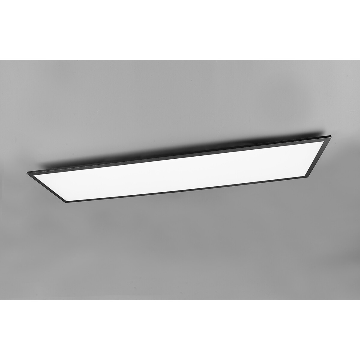 Plafonnier LED - Éclairage de Plafond - Trion Tirus XL - 34W - Couleur de lumière ajustable - Télécommande - Dimmable - Rectangle - Mat Noir - Aluminium